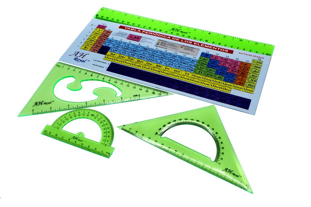 JUEGO GEOMETRICO AH ROYAL GRUESO  120 GRAMOS CON TABLA PERIODICA [PAC60015-1350 / PAC30021]