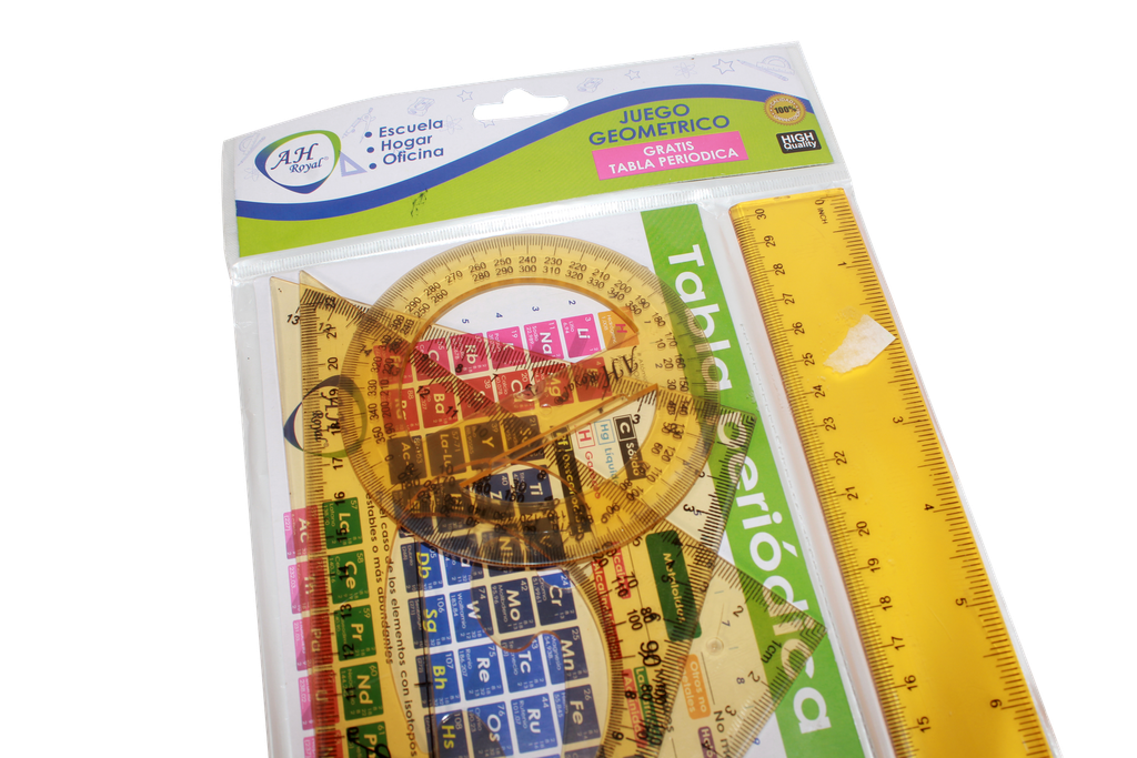 JUEGO GEOMETRICO AH ROYAL GRUESO  120 GRAMOS CON TABLA PERIODICA [PAC60015-1350 / PAC30021]