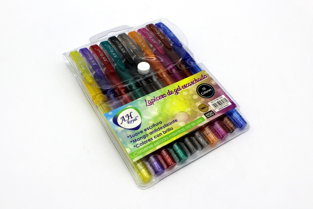 LAPICERO AH ROYAL ESCARCHADO  X10 EN VINILO [PAC10198-1505]