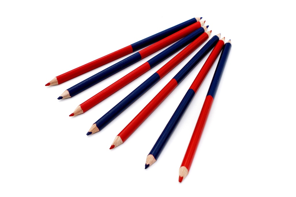 LAPIZ DE MADERA  BICOLOR ROJO Y AZUL [PAC60020-3330]