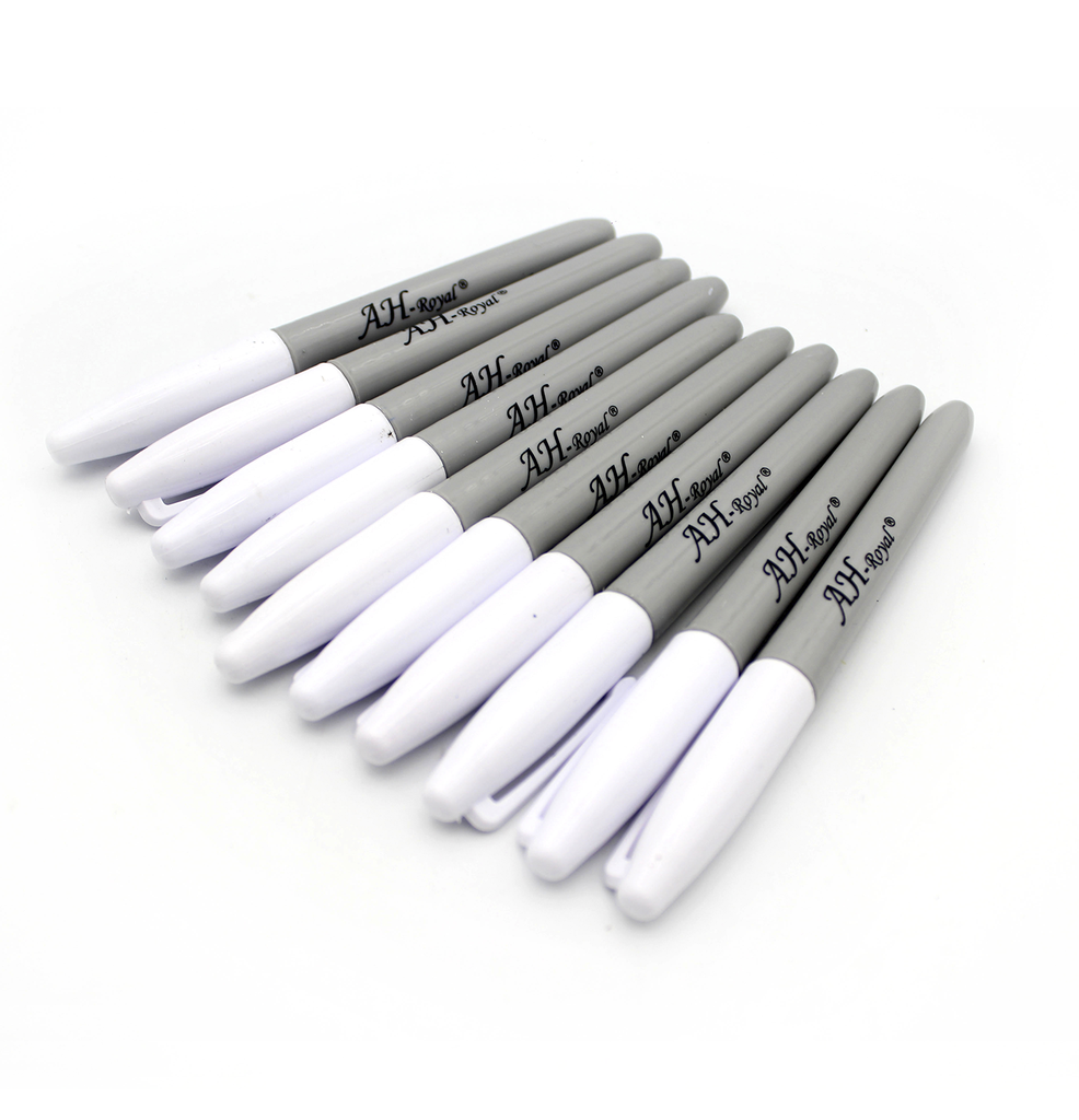 MARCADOR AH ROYAL METALICO BLANCO  DELGADO (DISPLAY X12UNDS) [PAC90021-1147]