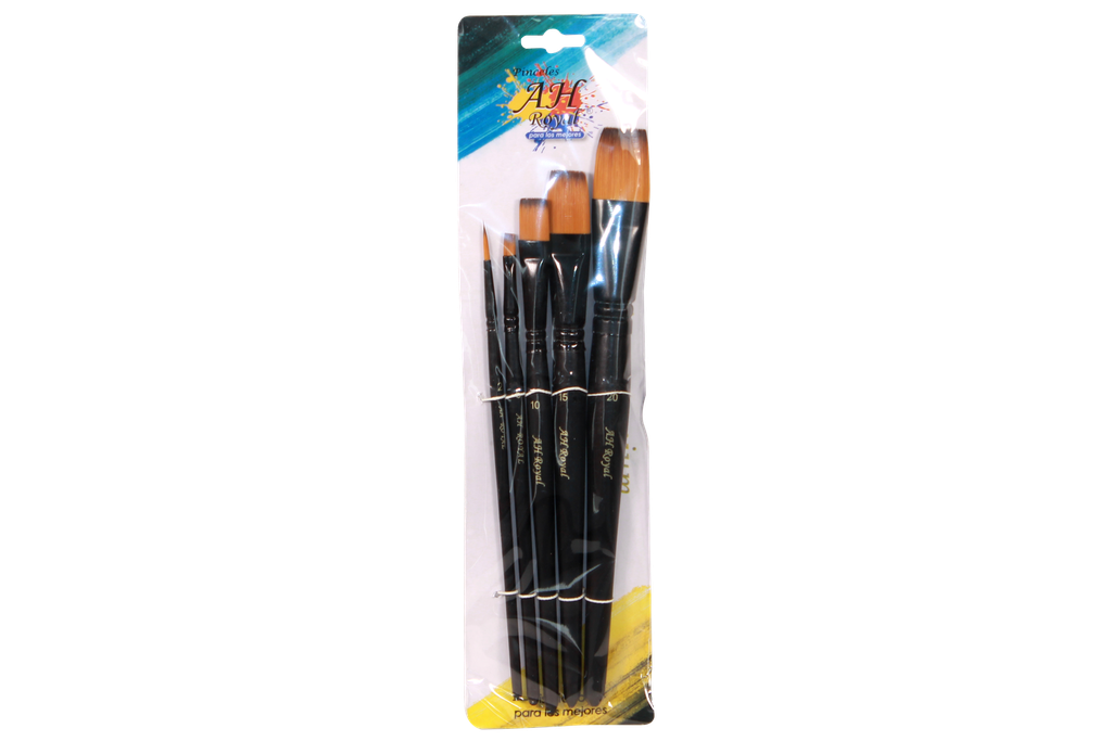 PINCEL AH ROYAL LINEA PREMIUM NEGRO SURTIDO X5 UNIDADES [PAC90354-1009]