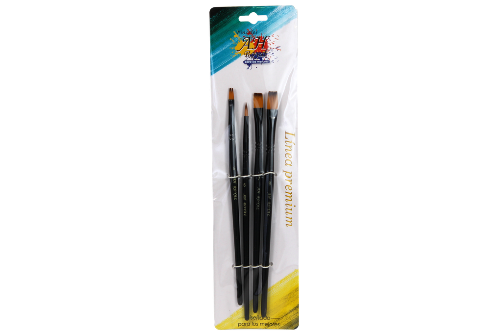 PINCEL AH ROYAL NEGRO LINEA PREMIUM X4 UNIDADES SURTIDO [PAC90361-1064]