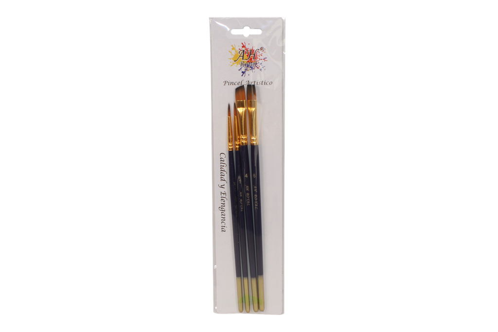 PINCEL AH ROYAL JUEGO X 4  No.0/0,1,4,6 DISPLEY X10 [PAC20087-136]