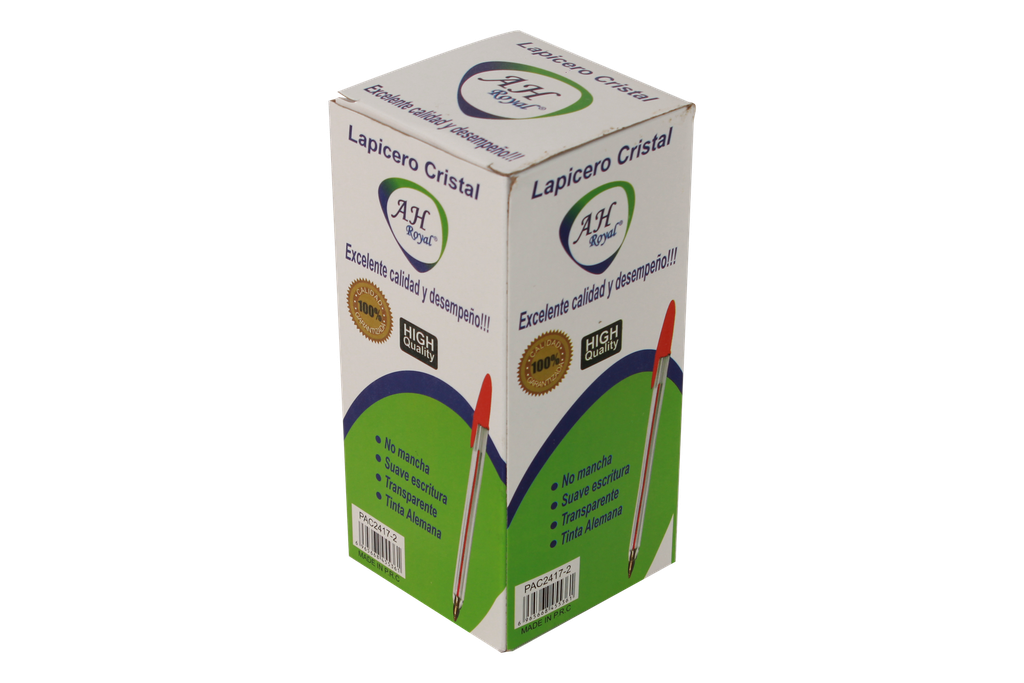 LAPICERO AH ROYAL CRISTAL ROJO -PACA X 80 (DISPLAY X50 UND) - [PAC70634-2][PAC2417]