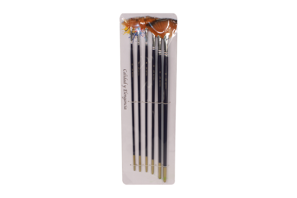 PINCEL AH ROYAL JUEGO ABANICO FINO X6 DISPLAY X10 [PAC20092]