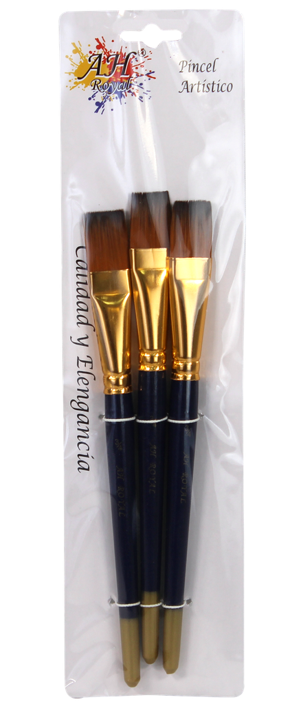 PINCEL AH ROYAL PLANO 3/4  (PAQUETE X 3) DISPLEY X10 [PAC20046]