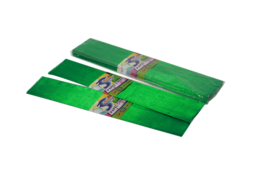 PAPEL CREPE METALIZADO VERDE -PACA X 20 UNIDADES- (6907888720638) [80-63]