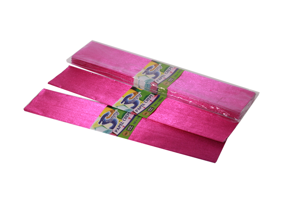 PAPEL CREPE METALIZADO FUCSIA -PACA X 20 UNIDADES- (6907888720645) [80-64]