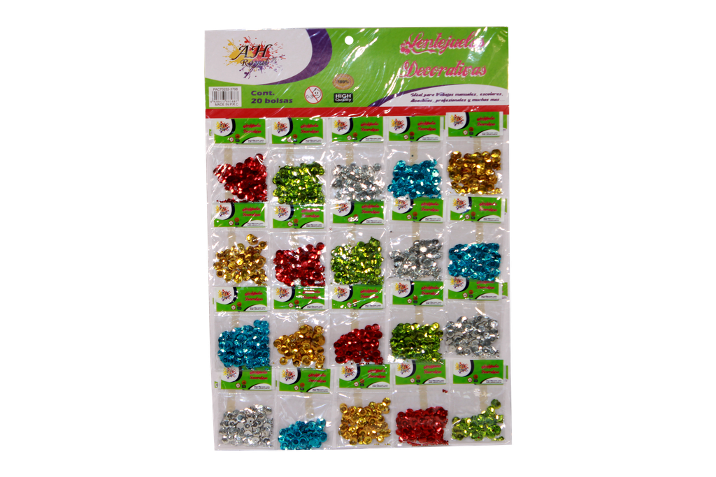 LENTEJUELAS AH ROYAL REDONDA SET X 20 [PAC70252-3798]