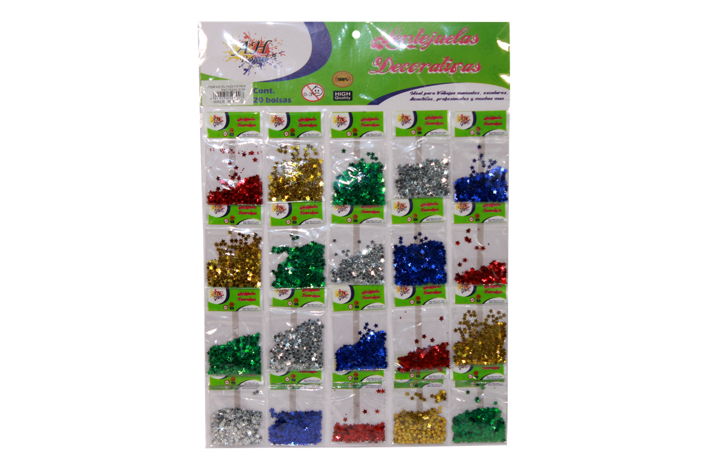 LENTEJUELAS AH ROYAL ESTRELLA SET X 20 5 COLORES [PAC70253-3799]