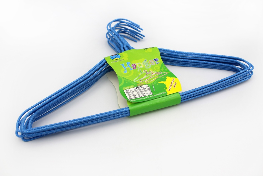 GANCHO DE ROPA METALICO PLASTIFICADO GRUESO- PACA X 60- [PAC70349-3916]