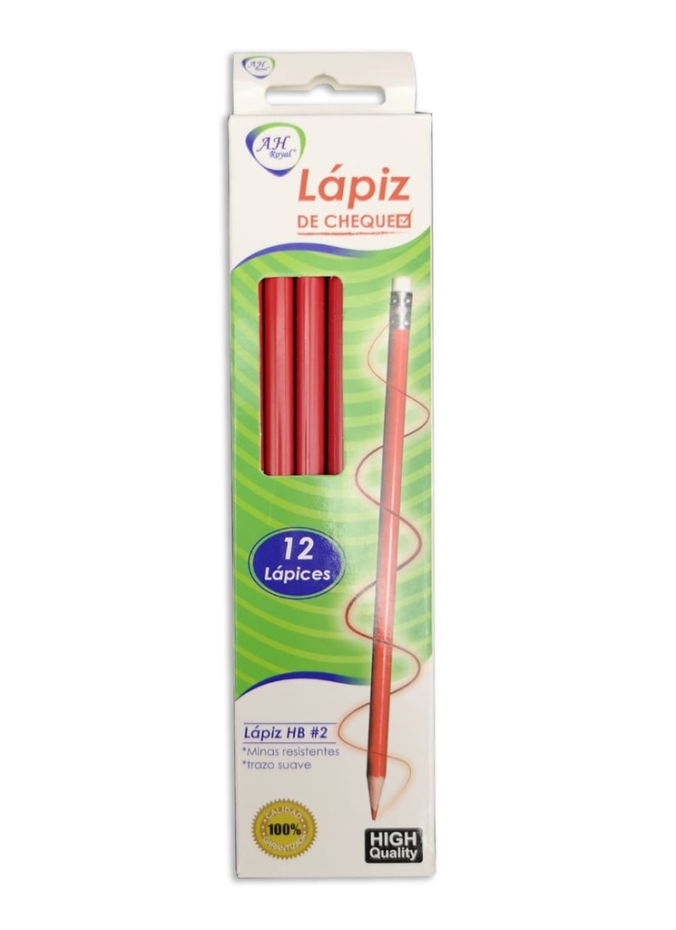 LAPIZ AH ROYAL ROJO CON BORRADOR (DISPLAY X12UNDS) [PAC70099-4130]