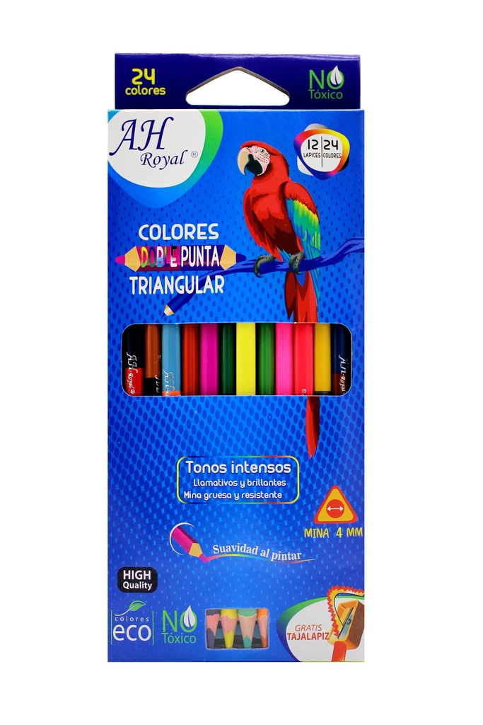 COLOR AH ROYAL DOBLE PUNTA  4MM TRIANGULAR CAJA  X12 [PAC70632-2028-PAC2508]
