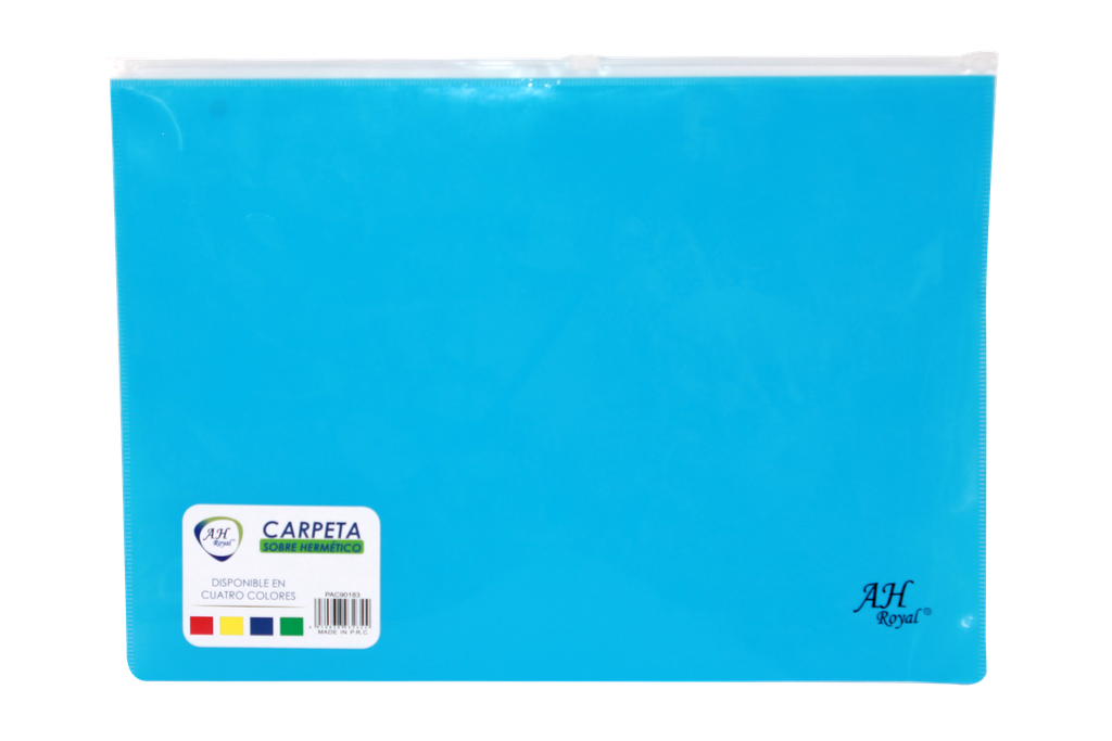 CARPETA AH ROYAL SOBRE HERMETICO CON CIERRE TAMAÑO A4 -PACA X 480 UNIDADES-[PAC90183-4431]