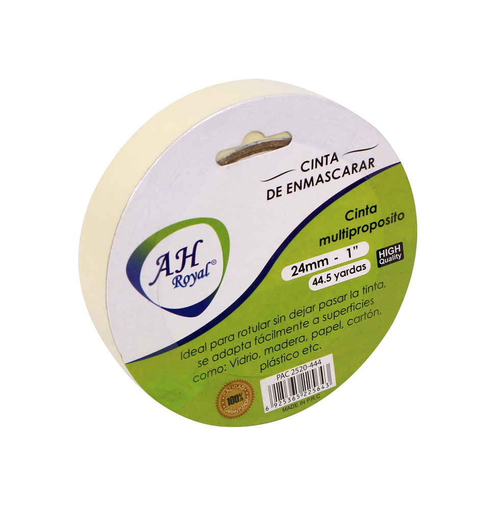 CINTA AH ROYAL DE ENMASCARAR 24 MM -1"  44,5 YARDAS PACA X 144 [PAC2520-444]