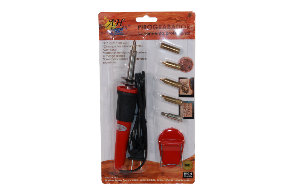 PIROGRABADOR AH ROYAL X 5 PUNTAS / ROJO/ [PAC90427-83 / PAC40102-83] PACA X 100 UNDS