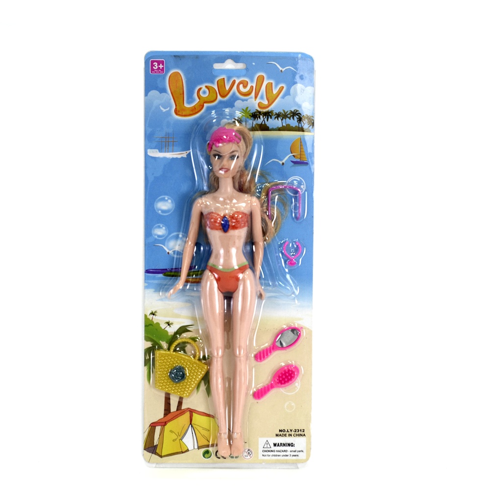 MUÑECA 3ASST CON VESTIDO DE BAÑO [LY-2312]