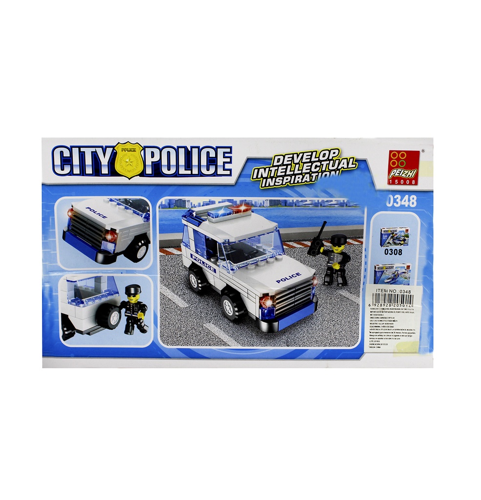 ARMATODO CARRO POLICIA DE 107 PCS PACAX 96 [0348]