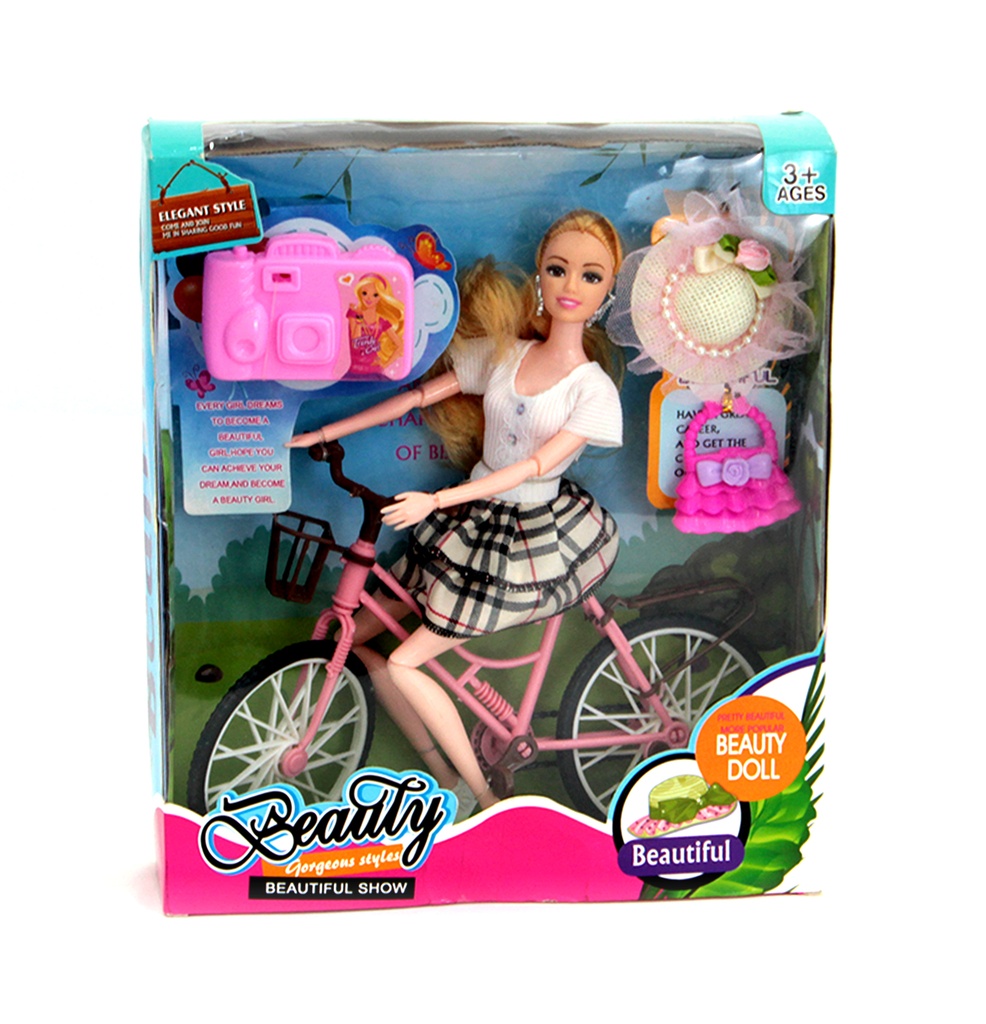 NIÑA CON BICICLETA DE 11.5 PULGADAS [LY618-A]