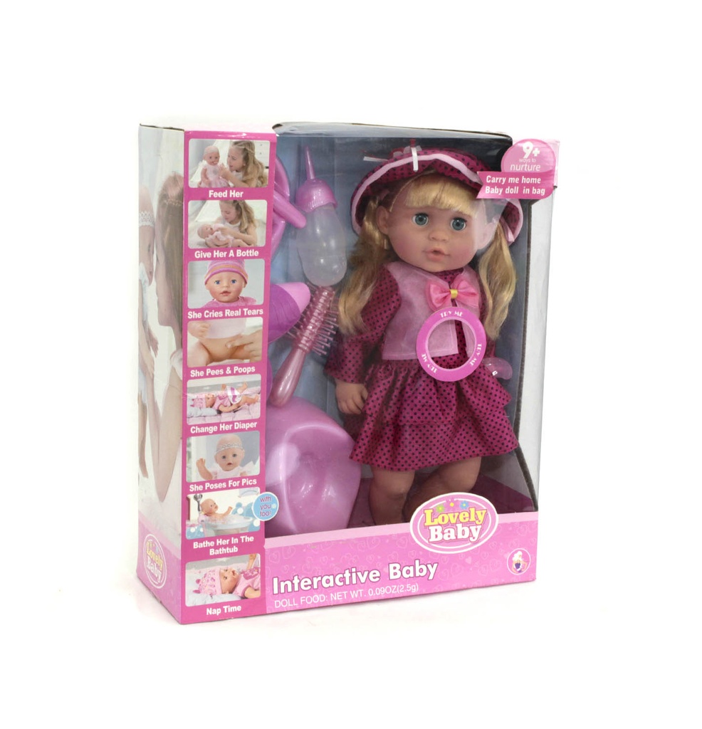 MUÑECA CON SOMBRERO, SECADOR DE CABELLO  DE 18 PULGADAS [SY011-6]