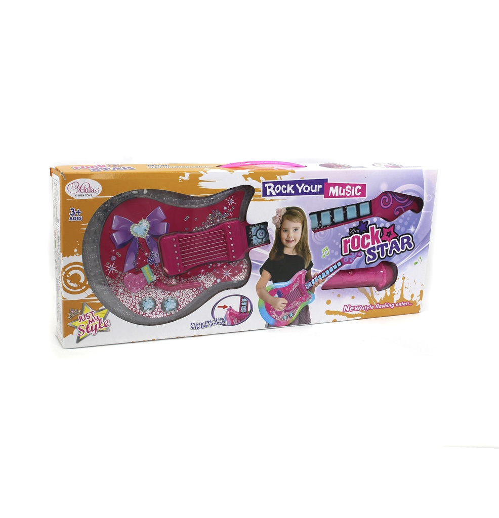 JUGUETE GUITARRA NIÑA CON MICROFONO [8995]