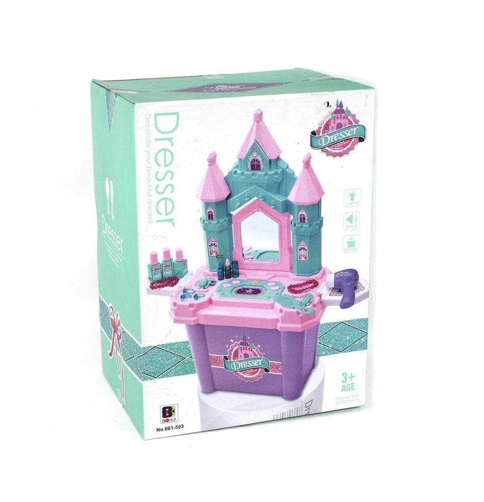 TOCADOR  EN CAJA ESTILO CASTILLO CON ESPEJO PACA X 8 [661-503a]