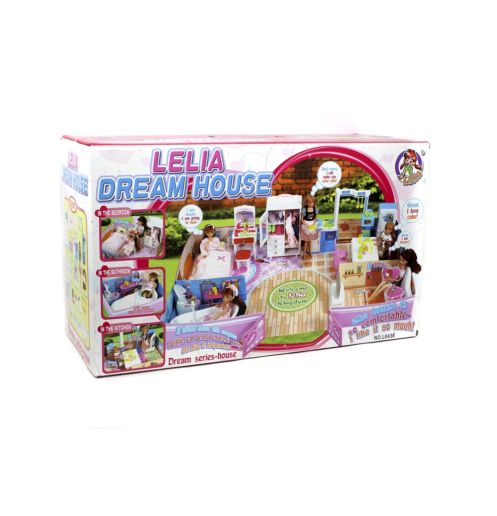 CASA DE MUÑECAS CON CUARTO,COCINA,BAÑO,SALA,PACA X4 [L0438]