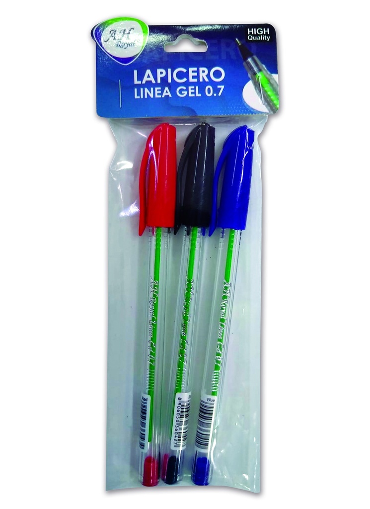 LAPICERO X3 LINEA SEMIGEL 0.7 NEGRO, AZUL, ROJO