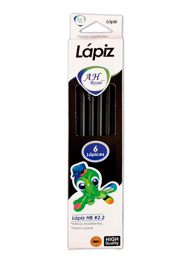 LAPIZ AH ROYAL NEGRO HB DE 2.2  (DISPLAY X 6UNDS) PACA X 480[PAC2511]