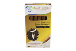 [PA1120] MARCADOR AH ROYAL METALICO DORADO DELGADO - PACA X 144 (DISPLAY X12UNDS) [PAC90019-1120]