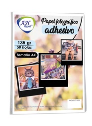 [PA3458] PAPEL FOTOGRAFICO  AH ROYAL A4 135GRS ADHESIVO 50 HOJAS - PACA X 28 [PAC60073-3458]