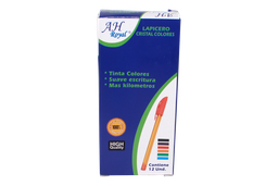 [PA4017] LAPICERO AH ROYAL TRASLUCIDO CRISTAL SEMI GEL (DISPLAY X 12UNDS) COLORES SURTIDOS[PAC70197-4017]
