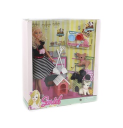 [JU4743] MUÑECA EN BLISTER CON ACCESORIOS DE MASCOTAS PACA X36 [7727-A2]