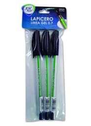 [KT2050] LAPICERO LINEA SEMIGEL 0.7 NEGRO X 3 UNIDADES